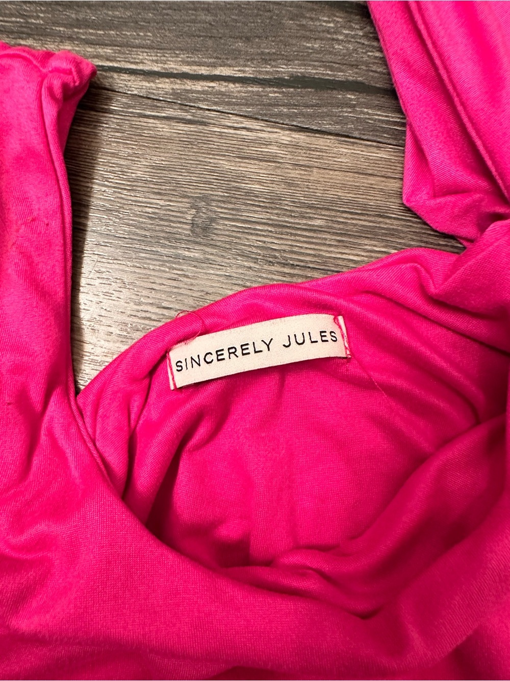 Sincerely Jules Bright Hot Pink Scoop Neck Tank Bodysuit - Picture 4 of 6